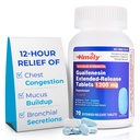 LABS TYME- CAP, INC. Czas Guaifenesin 1200 mg Extended Release Tablets - Expectorant Mucus Relief & Chest Congestion Relief dla dorosłych - Last to 12 Hours - 70 Count