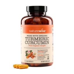NatureWise Curcumin Turmeric 2250mg - 95% Curcuminoids & BioPerine Black Pepper Extract for Advanced Absorption - Daily Joint and Immune Health Support - Vegan, Non-GMO, 180 Count [60- Day Supply]