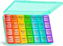 XL Dużych Cotygodniowych Pill Organizator 4 razy dziennie, 7- Day Pill Pudełka i Organizator AM PM, Duże Komory Pill Case, Monthly Medication Organizator 28 Dni Dispenser dla olejów rybnych