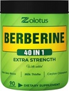 Zolotus Berberine Supplement 40 w 1, z mech morskich, cynamon, ciecierzyca mleczna, jabłko cydr, Quercetin, Najlepszy suplement dla układu immunologicznego, trawienie i zdrowie serca