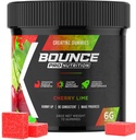 Bounce Pro Gummie Monohydrat kreatury dla mężczyzn i kobiet, Niskie kalorie, 6G Kreatyny na Serving, Wegan, Przeciwstopowe, Bezglutenowe, Non-GMO, 2g Kreatyny na Gummy (72ct, Cherry Lime)