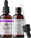 Ekstrakt Mullein Tincture, Mullein organiczny (Verbascum densiflorum) Suchy suplement ziołowy liści w Glicerinie roślinnej na zimno 670 mg