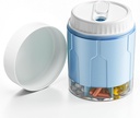 Duży Pill Organizator, Codzienne Pill Dispenser Butelki z 7 Duże Komory Jumbo Pill Box, Pill Storage Container dla witaminy, Olej rybny, Suplement lekarski, Easy Turn Lid z dołączonym etykietą, Niebieski