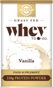 Solgar trawa palona serwatka do Go Protein Powder Vanilla, 11.9 oz - 20 g białka z trawy z Nowej Zelandii krowy - Wielki Degustacja & Mieszanki łatwo - Wspiera wytrzymałość i odzysk - 13 porcji