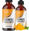 Kurkumina kurkuminowa płynne krople - naturalne wspólne i zdrowe wsparcie z 95% Znormalizowane kurkuminoidy dla najlepszej absorpcji - Non-GMO, Gluten Free 4 Fl Oz (Opakowanie 2)