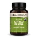 Dr Mercola Organic Ginkgo Biloba z NeuroFactor - Wsparcie zdrowia mózgu - Standaryzowane Ginkgo Leaf Extract - Polyphenol- bogate owoce kawy - 30 Kapsułki