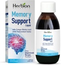 HERBION Naturals Memory Support Liquid - Pomaga poprawić funkcje mózgu i nieobecność, Utrzymuje zdrowe nastroje poziomów z Ginkgo Biloba, Dorośli i dzieci powyżej 12 lat, 5 fl oz, 150 ml