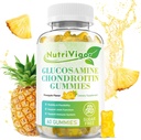 Glukozamina Gummies Chondroitin, Suplement do wspólnego wsparcia dodatkowej siły z MSM & Elderberry, Przeciwutleniacze immunologiczne dla dorosłych, Smak ananasowy, 60 Count