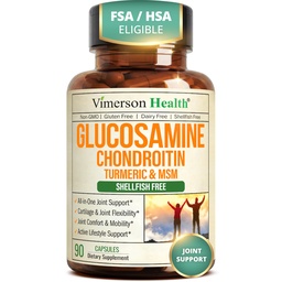 Glukozamina Chondroitin MSM - Joint Support Supplement for Women and Men with Glucozamine Sufate 1500 mg, Chondroitin and MSM - for Chitlage, Joint Health and Flexibility - 90 kapsułki