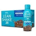 GNC Lean Shake 25 Protein Shake, klinicznie udowodnione zarządzanie wagą, Mączka zastępcza, 25 g białka z cukru dodawanego, gotowy do picia, Ciasteczka i śmietana, Opakowanie po 12