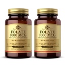 Solgar Folate 1000 mcg - 120 tabletek, 2 opakowania - 1000 mcg Bio-Aktywne Metafoliny - Wegan, Gluten Free, Dairy Free, Kosher - 240 Łączne służby