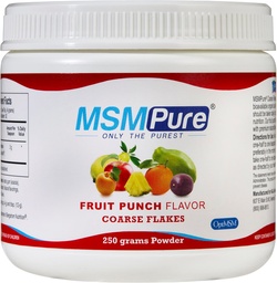 KALA ZDROWIE MSMPUR owocowy Punch aromatyczny grube płatki proszkowe MSM - US- made MSM dla wspólnego zdrowia, Wygląd skóry i wsparcie włosów i paznokci - 8.8 oz, Siarka organiczna