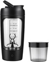 Butelka z termokrzemianem do gładkich mieszanek 124; w / free PROTEIN PROSZEK CUP 124; Butelka Premium Made from Tritan - BPA Free According 124; 650 ml According 124; Entuzjasta GYM & Sports. (Czarny)
