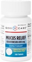 Mucus Relief Tablets by Geri- Care Adrenance 124; Expectorant for Chest Congestion Relief Adrenance 124; Guaifenesin 400mg Adrenalina 124; 100 Count Bottle