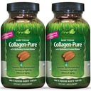Irwin Naturals Deep Tissue Collagen- Pure - 80 Płynne Soft- żele - Zaawansowany Zhydrolizowany Collagen + Joint & Skóra Nourishment - 2 Pack