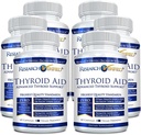 Research Verified ® Thyroid Aid - Optymalna funkcja tarczycy z jodem, miedzią i cynkiem - 260 µg Selenium - 100% Czysty - Vegan Friendly - 60 Kapsułek na butelkę - 6 butelek