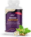 Mood Support Supplement | Calm Aid Support with Ashwagandha, GABA 5-htp, St John's Wort, Vitamin B6 and B12 for Sleep, Relaxation, and Cortisol Manager | 60 Capsules