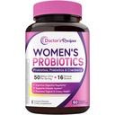Lekarz Recipes Women 's Probiotic, 60 Caps 50 Miliard CFU 16 Szczeliny, z Żurawiny organicznej, Digestive Immune Vaginal & Urnary Health, Złożone, Opóźnione uwolnienie, No Soy Gluten Dairy