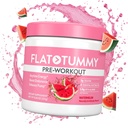 Pre Workout Flat Tummy proszek dla kobiet - Energia, Wytrzymałość i wsparcie mięśni z 3g Kreatyna, 1.6g Beta- Alanina, Elektrolity - Arbuz Flavor - 30 Służenia