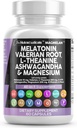 Clean Nutraceuticals Melatonin 10mg Valerian Root L Theanine 200mg Ashwagandha - Sleep Support for Women & Men with Magnesium Complex, Lemon Balm, Chamomile, & Passion Flower - 60 Caps