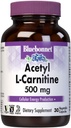 Bluebonnet Nutrition Acetyl L- Karnityna, Transports Fatty Acids, Wzmacnia energię komórkową, Soy & Gluten- Free, Kosher Certified, Wegan, 30 Kapsułki warzyw, biały, 500mg