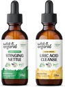 Wild & Organic Stinging Nettle Root Tincture 2 fl oz & Kwas moczowy Cleanse Tincture 2 fl oz