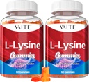L- Lysine 1000mg Gummies - Wspiera skórę, wargi, wegan, gluten wolny, 60 Lizyny do żucia dla dorosłych, Witaminy Tkanka Zdrowie i system immunologiczny, Amino Acid Suplement witaminy i suplementy złożone (2 opakowania)