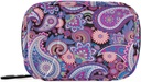 Naanle Tradycyjny Paisley Kwiatów Pudełko 7 Dni Case Travel Organizer Bag z Zipper Floral Portable Weekly Compact Rozmiar dla posiadacza suplementu witaminy, 4.6 x 3.14 x 1.88 Inch, Purpurowy