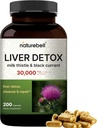 Suplementy Detox wątroby - 200 Kapsułki z mlekiem Thistle 30,000mg & Czarna porzeczka 124; Naturalne Aktywne Silimarin - Ekstrakt - Herbal Cleanse & Naprawa Wsparcie - Non-GMO