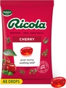 Ricola Cherry Throat Drops, 45 Hrabia, Daily Drops For Delicious Throat Odświeżanie, Anonimowe, naturalnie aromatyczne