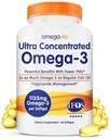 OmegaVia Ultra Concentrated Omega 3 Fish Oil Burpless, 60 Softgels, Triple Strength Omega 3 Fish Oil Supplements, 1135 mg Pure Omega3, No Fishy Burps, High EPA DHA DPA, IFOS 5-Star