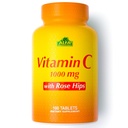 ALFA VITAMINS Witamina C z Rose HIPS z 1000 mg Witamina C na Serving - Przeciwutleniacz & Wsparcie immunologiczne + Wsparcie zdrowej skóry i połączeń - Nie GMO, Wegan, Gluten Free, Dairy Free - 100 Tabletki
