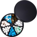 Metal Pill Dispenser Pill Organizator z 7 Komory - Ciężki pojemnik przeciwwybuchowy, Duży wodoodporny Codzienne Pill Pill Pill Case for Witamina, Medycyna, Suplement, Olej Rybny, 0.39lb (Czarny)