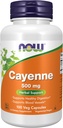 Teraz żywności Suplementy, Cayenne (Capsicum annuum) 500 mg, Herbal Support, 100 kapsułki Veg