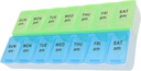 7 Cotygodniowy tablet AM PM Organizator, ShysTech duży pill pill pill Pudełko na tabletki / Witamina / Suplementy / Leki (niebieski / zielony)