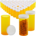 50- Pack butelki Pill Puste z kapslami - 13 butelek z tworzywa sztucznego Dill Pill - Fiolki plastikowe - Pojemniki na leki na receptę, witaminy i suplementy - Pomarańcza