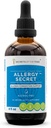 Allergy Secret Alcohol Extract, Tincture, Glycerite Rosemary, Mullein Leaf, Marshmallow, Stinging Nettle, Eyebright. Alergia / Wspomaganie Zatorów (4 FL OZ)