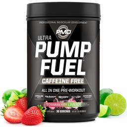 PMD Pompa sportowa Paliwo Ultra kofeina Free - Premium Pre Workout Proszek & Pompa mięśniowa, Greater Focus, Endurance & Recovery, Premium Creaine, Arginina & Beta Alanine - Truskawka Limeade (30 Servings)