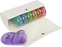 EZY DASE Cotygodniowy (7- Day) AM / PM Pill Case, Planer lekarski, Organizator witaminy, Pop- Out Komory, 2 razy dziennie, Rainbow Lids, Zawiera walizkę śmietanki, BPA Free