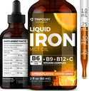 Płynny suplement żelaza dla kobiet i mężczyzn - Żelazo krople z B6, B9, B12, Witamina C dla niedokrwistości, Blood Builder, Folate for Red Blood Cell and Immune Support MCT Oil (2 FL OZ, Cirtruc)