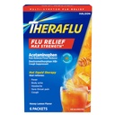 Theraflu Max Siła Daytime Flu Medycyna dla Flu Symptom Relief z Acetaminofen i Dekstrometorfan HBr, Honey Lemon Flavored - 6 Puder Pakiety
