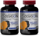 Kataza Anti Gray Hair Solution for Men and Women - Anti Gray Hair Supplements Vitamin - Organiczny naturalny kolor włosów dla Gray Hair Coverage - Produkty do włosów dla kobiet - 2 Butelki 120 Kapsułki