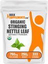 BulkSupplements.com Organic Stinging Nettle Extract Powder - Nettle Leaf Extract, Herbal Supplement - Vegan & Gluten Free, 750mg per Serving, 250g (8.8 oz) (Opakowanie po 1)