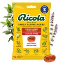 Ricola Sugar Free Swiss Herb Cough Drops, 19 Count, Cough Suppressant & Throat Relieving Drops z naturalnie sourced Menthol, Smakowity smak dla Kaszle & Gardło Iritation Symptom Relief