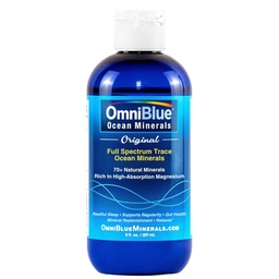 Minerały OmniBlue Ocean - 70 + Minerały śladowe i płynne Magnez - Potas, Chloro- Niski Sód - Naturalne wsparcie dla snu, trawienia, Regularności, Nawodnienia i równowagi elektrolitowej (8 oz)
