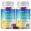 St John 's Gummies 600mg, 3 in 1 Organic Herbal Supplements for Stress Relief, Wsparcie układu nerwowego, z Ashwagandha & Holy Basil Extract dla dorosłych i dzieci, Non-GMO, Vegan, 120 ct.
