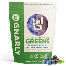 Gnally Nutrition Greens Superfood Proszek - Blueberry Acai Performance Super Greens Powder - NSF Sport Certified - Organic, Probiotics & Esential Micronutrients - Blueberry Acai, 11.64 oz
