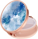 Rouidr Pill Box, 3 Cometude Medicine Pill Case, Small Metal Travel Medicine Box for Purse & Pocket, Rose Gold, Light Luxury Blue