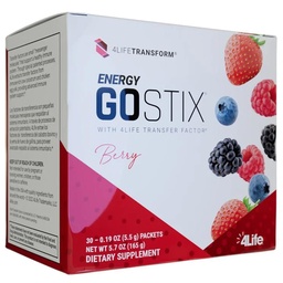 4Life Energy Go Stix, Healthy Energy Drink Mix, Kofeina z guarany, Maca, Yerba Mate i Green Tea Leaf Extract, Berry Flavor - 30 Pakiety
