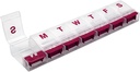 EZY DASE Weekly (7- Day) AM / PM Daily Push Przycisk Pill Organizator, Witamina Case, i pojemnik na leki, X-duże zespoły, zapalenie stawów Przyjazny, Wygodne i łatwe w użyciu, Czysty / czerwony, BPA Free
